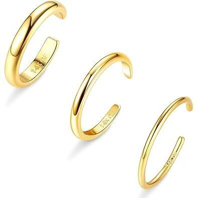 Toe Rings For Women Gold Trendy 14k Gold Plated Toe Ring Set Thin Band Beach